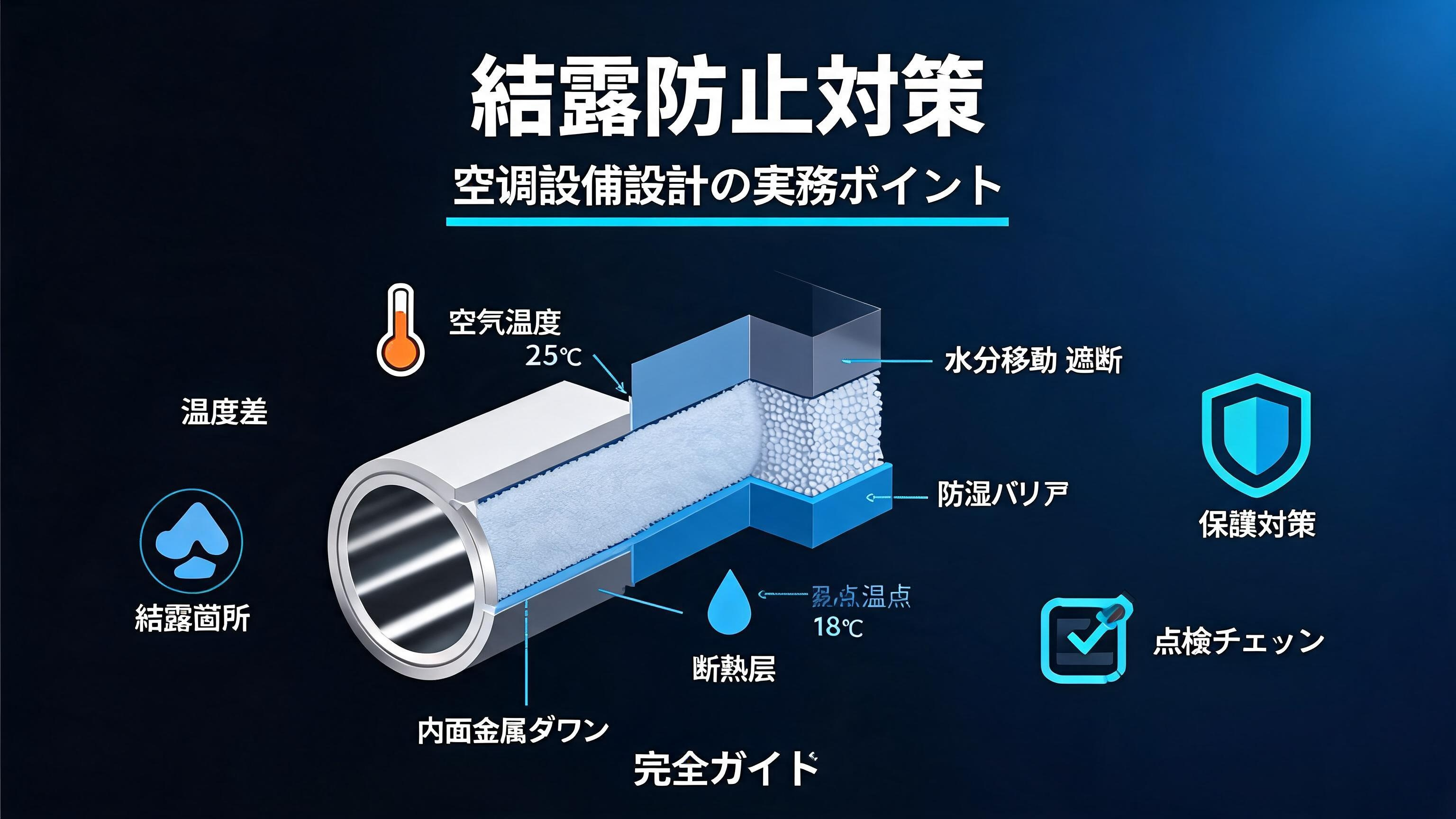 結露を防ぐ空調設計|表面結露・内部結露の判定と実務チェックリスト
