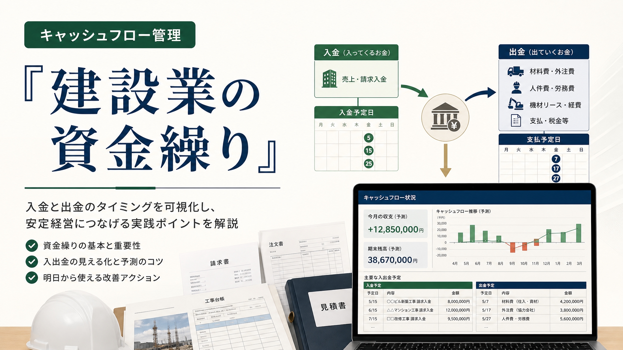 建設業の資金繰りはなぜ厳しい？原因・改善方法・対策を徹底解説