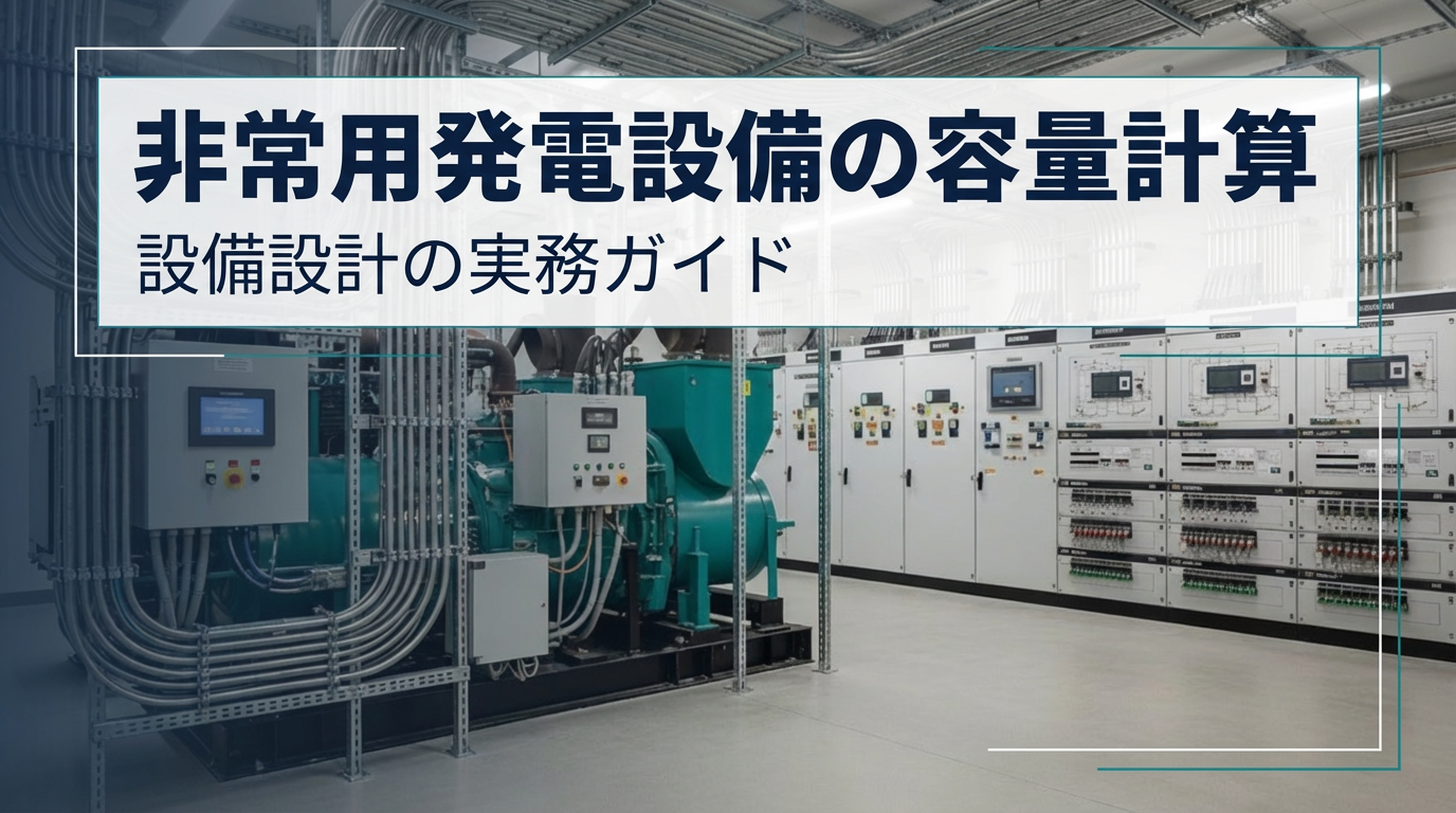 非常用発電設備の容量計算と設計ガイド|消防法・建築基準法の要件・非常負荷積み上げ・燃料貯蔵量を徹底解説