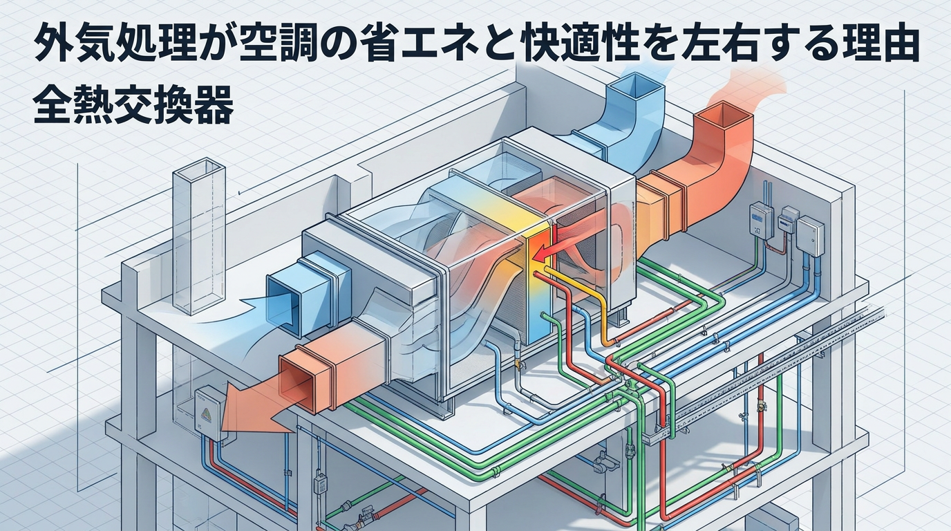 外気処理と全熱交換器の選定｜外気負荷低減・DOAS・CO2デマンド換気の実務