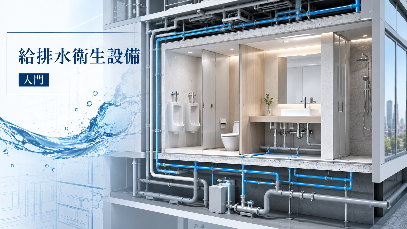 給排水衛生設備とは？対象範囲・給水/給湯/排水通気/衛生器具の全体像と設計の流れを解説