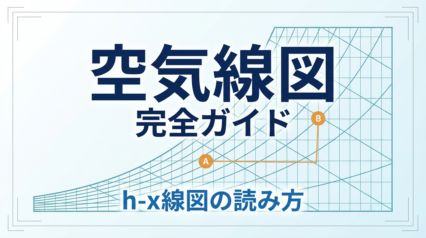 空気線図(h-x線図)の読み方と実務活用ガイド|各軸の意味・空調プロセス・送風量算出を徹底解説