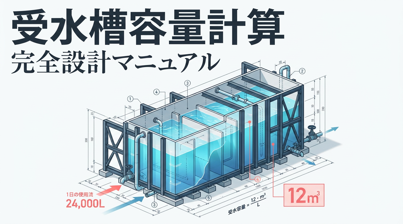 受水槽・高置水槽の容量計算｜用途別算定式と六面点検・搬入計画の実務