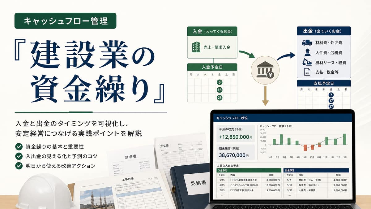 建設業の資金繰りはなぜ厳しい?原因・改善方法・対策を徹底解説