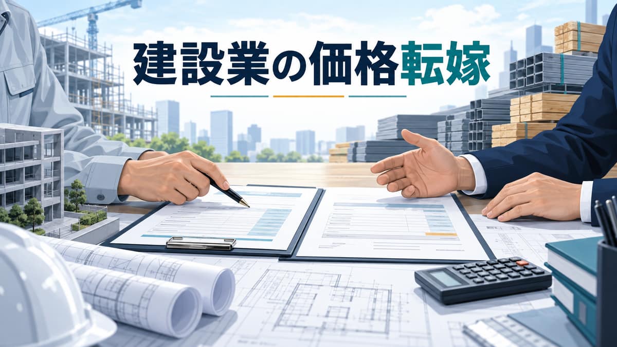 建設資材の価格変動を踏まえて見積書と契約条件を協議するイメージ