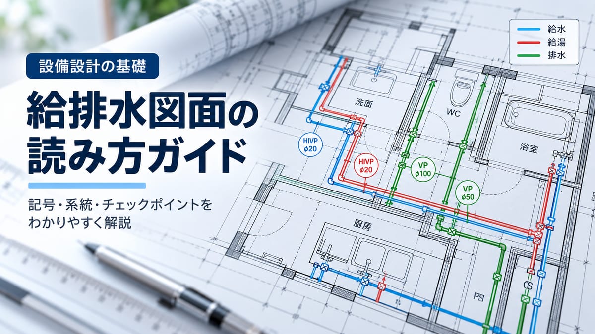 配管図面の見方|給水・給湯・排水・通気の記号と勾配・高さの読み方
