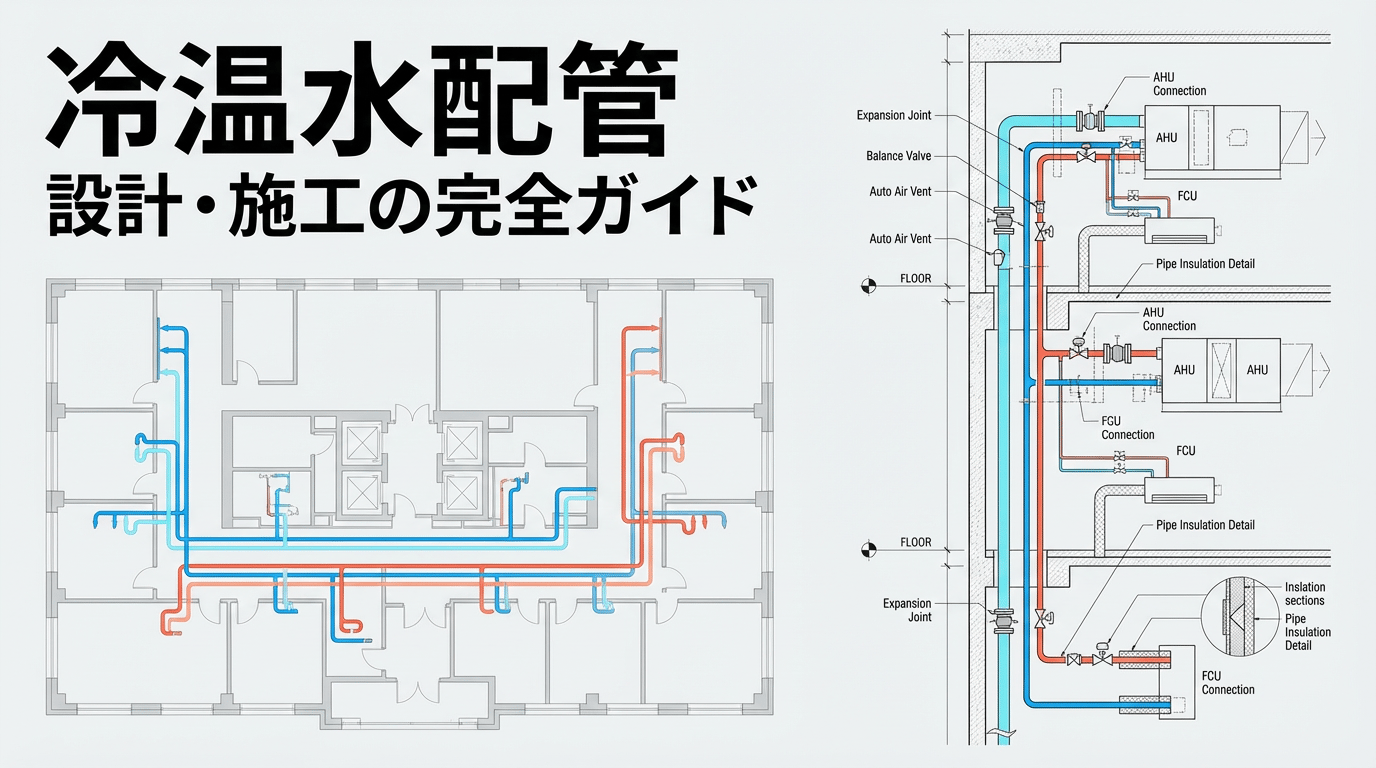 冷温水配管の設計入門|2管式・4管式の選定・配管径・材質・保温・ルート計画の実務ポイント