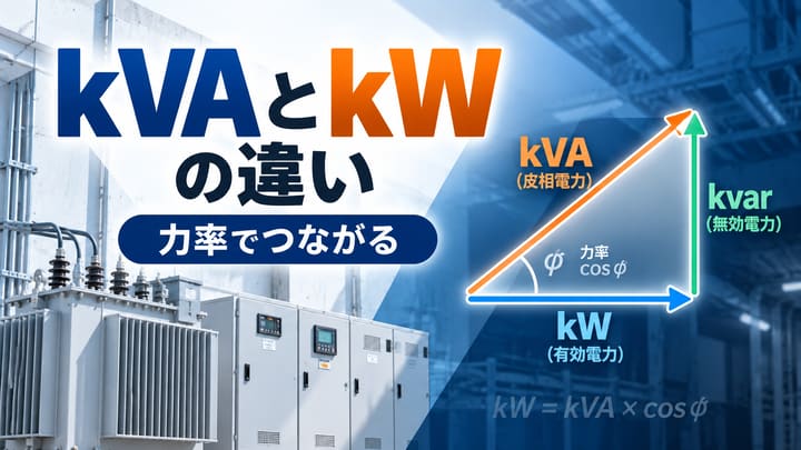 kVA・kW・VA・Wの違い|力率を使った換算と設備容量の読み方