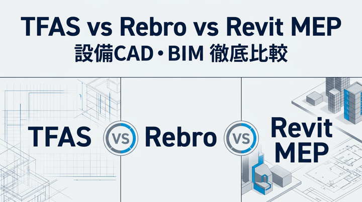 Tfas・Rebro・Revit MEP徹底比較｜設備CAD・BIM選定の現実的な判断基準