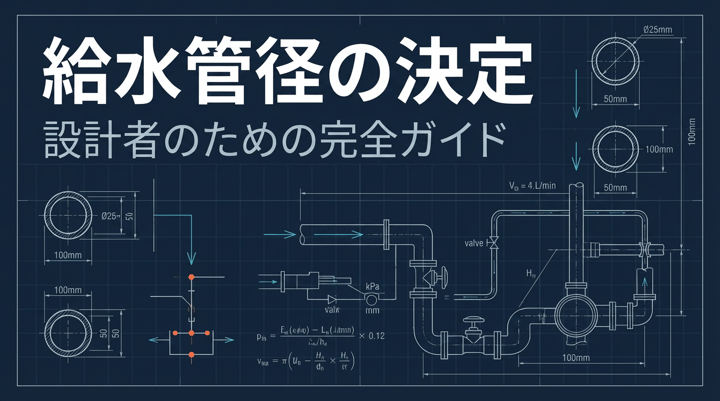 給水管径の決定方法ガイド|瞬時最大給水量・摩擦損失水頭・流速基準から管径を求める手順を徹底解説