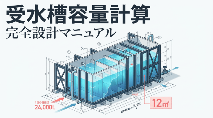 受水槽・高置水槽の容量計算|用途別算定式と六面点検・搬入計画の実務
