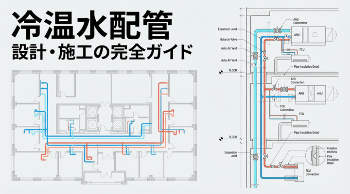冷温水配管の設計入門｜2管式・4管式の選定・配管径・材質・保温・ルート計画の実務ポイント